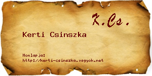 Kerti Csinszka névjegykártya